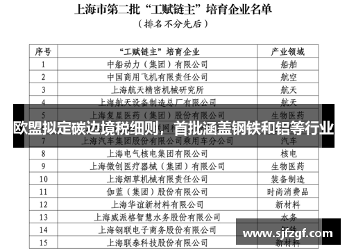 欧盟拟定碳边境税细则，首批涵盖钢铁和铝等行业